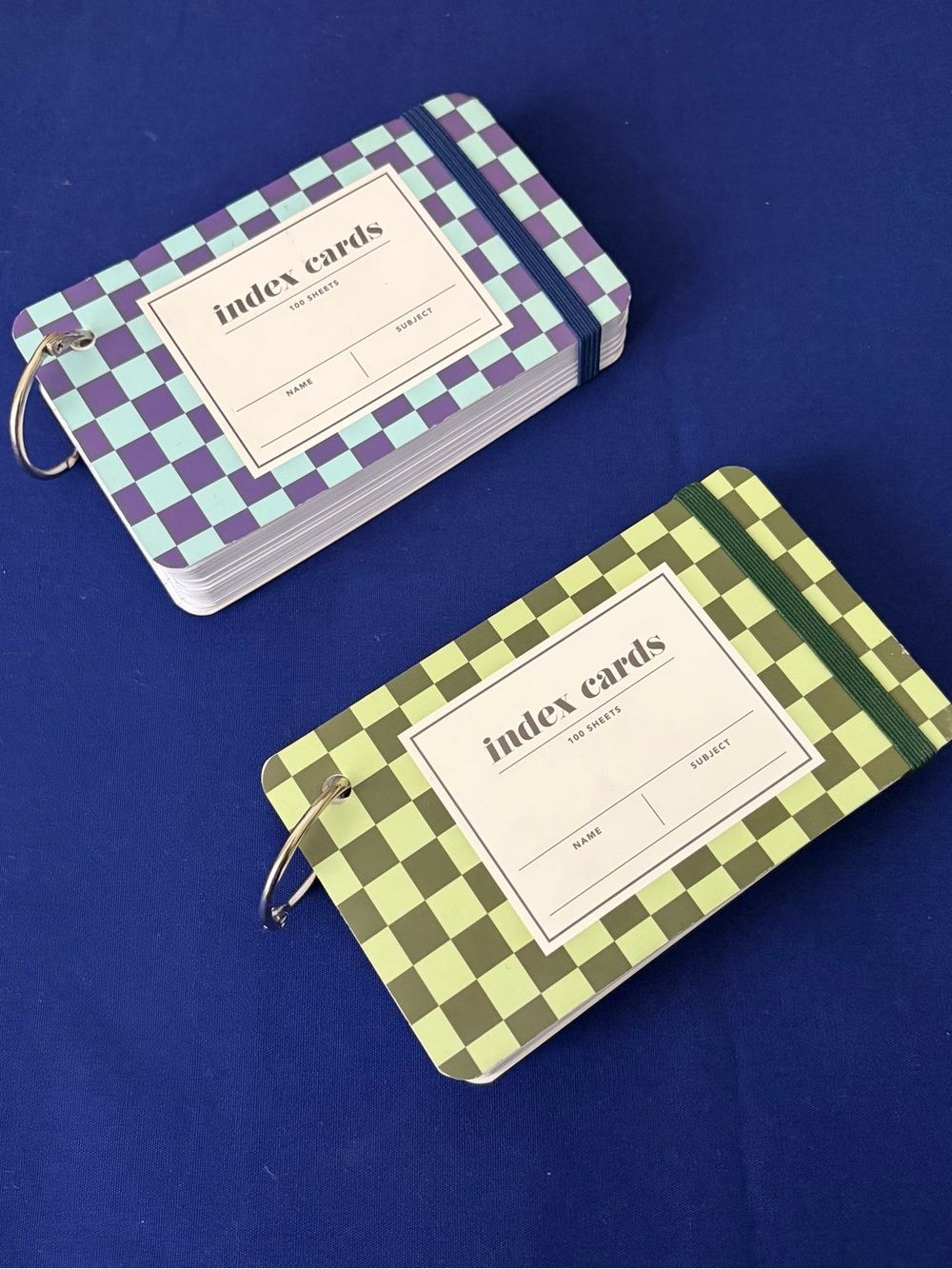 2 Pack Checkered Index Cards / Flashcards